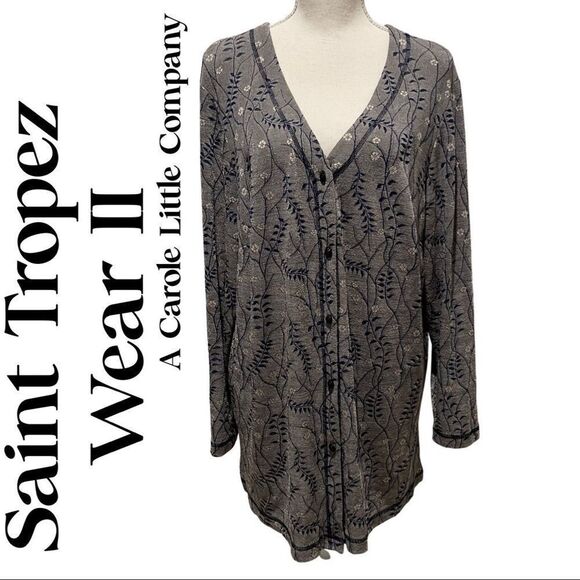 Vintage lightweight and flowy blouse with floral print and an overall shimmer - Picture 1 of 10